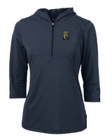 FIU Panthers College Vault Cutter & Buck Virtue Eco Pique Recycled Half Zip Pullover Womens Hoodie NVBU_MANN_HG 