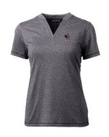 Delaware Fightin' Blue Hens College Vault Cutter & Buck Forge Eco Heathered Stretch Womens Blade Top CCH_MANN_HG 