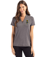 Wichita State Shockers College Vault Cutter & Buck Forge Eco Heathered Stretch Womens Blade Top Dark Black Heather Front