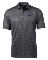 Delaware Fightin' Blue Hens College Vault Cutter & Buck Pike Banner Print Stretch Mens Big & Tall Polo BL_MANN_HG 