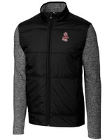 Washington State Cougars College Vault Cutter & Buck Stealth Hybrid Quilted Mens Big and Tall Full Zip Windbreaker Jacket BL_MANN_HG 1