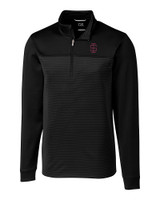Southern Illinois Salukis College Vault Cutter & Buck Traverse Stretch Eco Stripe Quarter Zip Mens Pullover BL_MANN_HG 