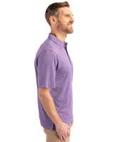 East Carolina (ECU) Pirates College Vault Cutter & Buck Forge Heathered Stretch Mens Polo College Purple Heather Side