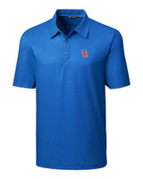 Ole Miss Rebels College Vault Cutter & Buck Pike Mini Pennant Print Stretch Mens Polo CEN_MANN_HG 