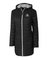 LSU Tigers Cutter & Buck Rainier PrimaLoft®  Womens Eco Insulated Hooded Long Coat BL_MANN_HG 1