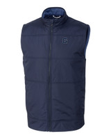 Georgetown Hoyas College Vault Cutter & Buck Stealth Hybrid Quilted Mens Big and Tall Windbreaker Vest LYN_MANN_HG 1