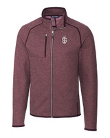 Southern Illinois Salukis College Vault Cutter & Buck Mainsail Sweater-Knit Mens Full Zip Jacket BRH_MANN_HG 