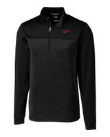 New Mexico State Aggies College Vault Cutter & Buck Traverse Stretch Eco Stripe Quarter Zip Mens Big and Tall Pullover BL_MANN_HG 