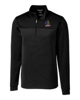 Delaware Fightin' Blue Hens College Vault Cutter & Buck Traverse Stretch Eco Stripe Quarter Zip Mens Big and Tall Pullover BL_MANN_HG 
