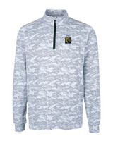 FIU Panthers College Vault Cutter & Buck Traverse Stretch Eco Camo Print Quarter Zip Mens Pullover CC_MANN_HG 