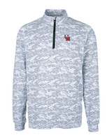 Ole Miss Rebels College Vault Cutter & Buck Traverse Stretch Eco Camo Print Quarter Zip Mens Pullover CC_MANN_HG 