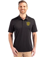 Missouri Tigers College Vault Cutter & Buck Prospect Eco Textured Stretch Recycled Mens Big & Tall Polo Black Front