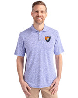 Illinois Fighting Illini College Vault Cutter & Buck Virtue Recycled Botanical Print Featherlight Pique Mens  Polo Chelan Blue Front