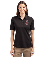 Washington State Cougars College Vault Cutter & Buck Virtue Eco Pique Recycled Womens Polo Black Front