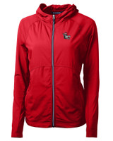 NC State Wolfpack College Vault Cutter & Buck Adapt Eco Knit Hybrid Recycled Womens Full Zip Jacket RD_MANN_HG 1
