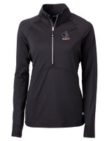 Delaware Fightin' Blue Hens College Vault Cutter & Buck Adapt Eco Knit Stretch Recycled Womens Half Zip Pullover BL_MANN_HG 