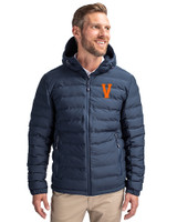 Virginia Hoos College Vault Cutter & Buck Mission Ridge Repreve® Eco Insulated Mens Puffer Jacket Navy Blue Front