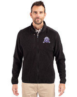 Northwestern Wildcats College Vault Cutter & Buck Cascade Eco Sherpa Mens Big & Tall Fleece Jacket Black Front