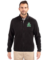 Marshall Thundering Herd College Vault Cutter & Buck Cascade Eco Sherpa Mens Big & Tall Fleece Jacket Black Front