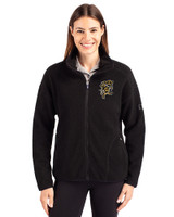 Grambling Tigers College Vault Cutter & Buck Cascade Eco Fleece Womens Full Zip Jacket Black Front