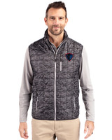 DePaul Blue Demons Cutter & Buck Rainier Recycled Insulated Printed Puffer Mens Full Zip Vest Black Front