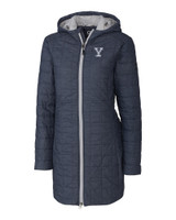 Yale Bulldogs Cutter & Buck Rainier PrimaLoft®  Womens Eco Insulated Hooded Long Coat ANM_MANN_HG 1