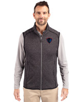 DePaul Blue Demons Cutter & Buck Mainsail Sweater-Knit Mens Full Zip Vest Charcoal Heather Front