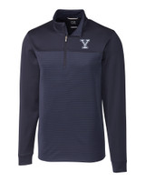 Yale Bulldogs Cutter & Buck Traverse Stripe Stretch Quarter Zip Mens Big and Tall Pullover LYN_MANN_HG 1