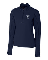 Yale Bulldogs Cutter & Buck Traverse Stretch Quarter Zip Womens Pullover LYN_MANN_HG 1