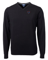 DePaul Blue Demons Cutter & Buck Lakemont Tri-Blend Mens V-Neck Pullover Sweater Black Mannequin