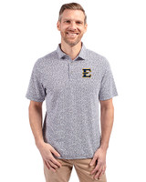 ETSU Buccaneers Cutter & Buck Virtue Eco Pique Botanical Print Recycled Mens Polo Navy Blue Front