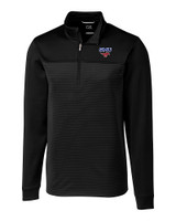 SMU Mustangs Cutter & Buck Traverse Stretch Eco Stripe Quarter Zip Mens Pullover BL_MANN_HG 