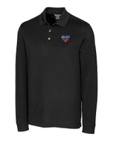 SMU Mustangs Cutter & Buck Advantage Eco Tri-Blend Pique Mens Big and Tall Long Sleeve Polo BL_MANN_HG 