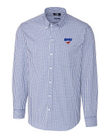 SMU Mustangs Cutter & Buck Easy Care Stretch Gingham Mens Big and Tall Long Sleeve Dress Shirt TBL_MANN_HG 