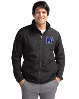 Memphis Tigers Cutter & Buck Charter Eco Recycled Mens Full-Zip Jacket Black Front