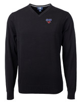 SMU Mustangs Cutter & Buck Lakemont Tri-Blend Mens V-Neck Pullover Sweater Black Mannequin