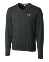 Georgia Tech Yellow Jackets Cutter & Buck Lakemont Tri-Blend Mens Big and Tall V-Neck Pullover Sweater CCH_MANN_HG 1