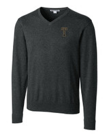 GA Tech Yellow Jackets College Vault Cutter & Buck Lakemont Tri-Blend Mens Big and Tall V-Neck Pullover Sweater CCH_MANN_HG 1