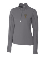 GA Tech Yellow Jackets College Vault Cutter & Buck Traverse Stretch Quarter Zip Womens Pullover EG_MANN_HG 1