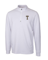 GA Tech Yellow Jackets College Vault Cutter & Buck Traverse Stretch Quarter Zip Mens Pullover WH_MANN_HG 1