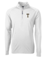 GA Tech Yellow Jackets College Vault Cutter & Buck Adapt Eco Knit Stretch Recycled Mens Quarter Zip Pullover WH_MANN_HG 1