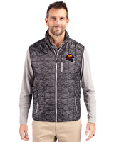 Washington Commanders NFL Helmet Cutter & Buck Rainier PrimaLoft® Mens Eco Insulated Full Zip Printed Puffer Vest Black Front