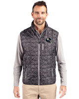 Pittsburgh Steelers NFL Helmet Cutter & Buck Rainier Recycled Insulated Printed Puffer Mens Full Zip Vest Black Front