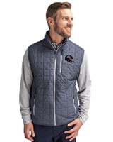 Chicago Bears NFL Helmet Cutter & Buck Rainier PrimaLoft® Mens Eco Insulated Full Zip Puffer Vest Anthracite Melange Front