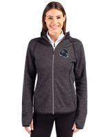 Tennessee Titans NFL Helmet Cutter & Buck Mainsail Full Zip Hooded Womens Jacket Charcoal Heather Front