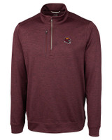 Washington Commanders NFL Helmet Cutter & Buck Stealth Heathered Mens Quarter Zip Bordeaux Mannequin