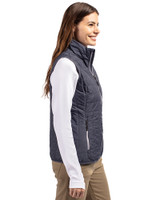 New England Patriots NFL Helmet Cutter & Buck Rainier PrimaLoft® Womens Eco Insulated Full Zip Puffer Vest Anthracite Melange Side