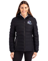 Buffalo Bills NFL Helmet Cutter & Buck Mission Ridge Repreve® Eco Insulated Womens Puffer Jacket Black Front