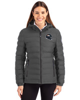 Denver Broncos NFL Helmet Cutter & Buck Mission Ridge Repreve® Eco Insulated Womens Puffer Jacket Elemental Grey Front