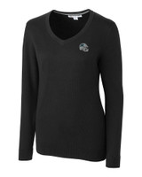 Carolina Panthers NFL Helmet Cutter & Buck Lakemont Tri-Blend Womens V-Neck Pullover Sweater BL_MANN_HG 1